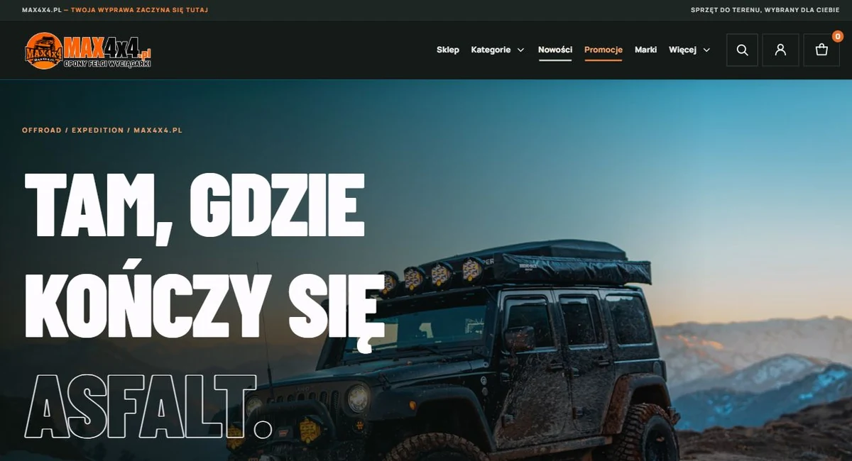 Zrzut ekranu strony głównej max4x4.pl