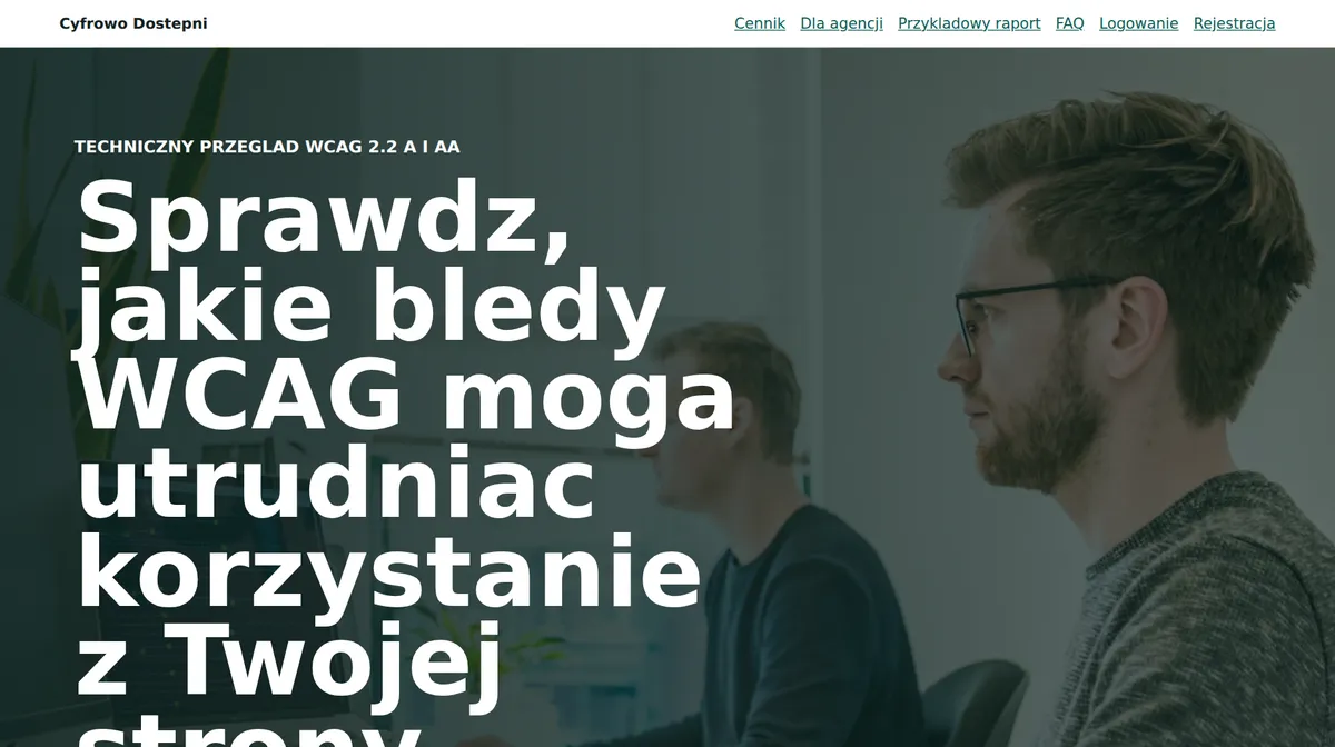Zrzut ekranu strony głównej cyfrowodostepni.pl