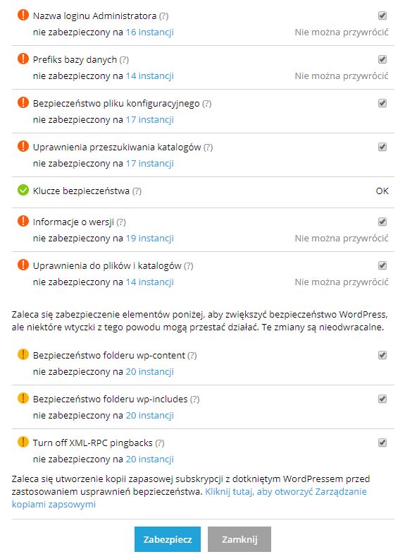 Zabezpieczenia WordPress Zabezpieczenia WordPress